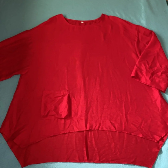 Unbranded short sleeve asymmetrical high low bottom hem one pocket NEW size 4X - Picture 1 of 11